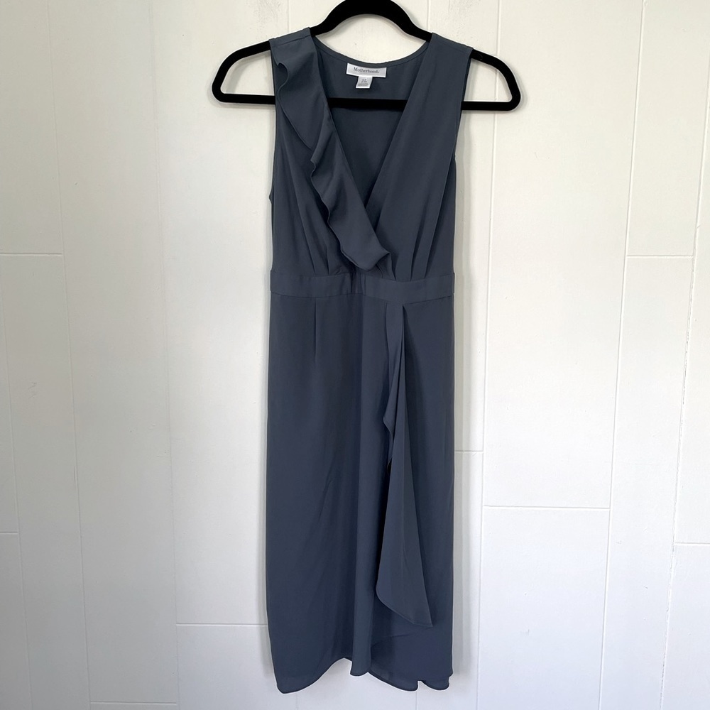 Motherhood Maternity Sleeveless Faux Wrap Dress Size S Surplice Ruffle Detail